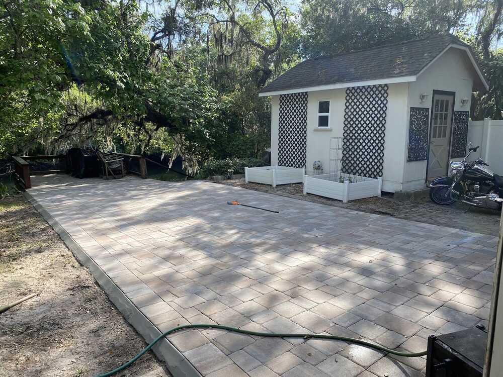 Real Casanova large paver driveway and parking pad project, Tampa
